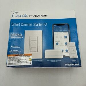 Lutron Caseta P-BDG-PKG1W Wireless Dimmer Kit with Smart Bridge - White